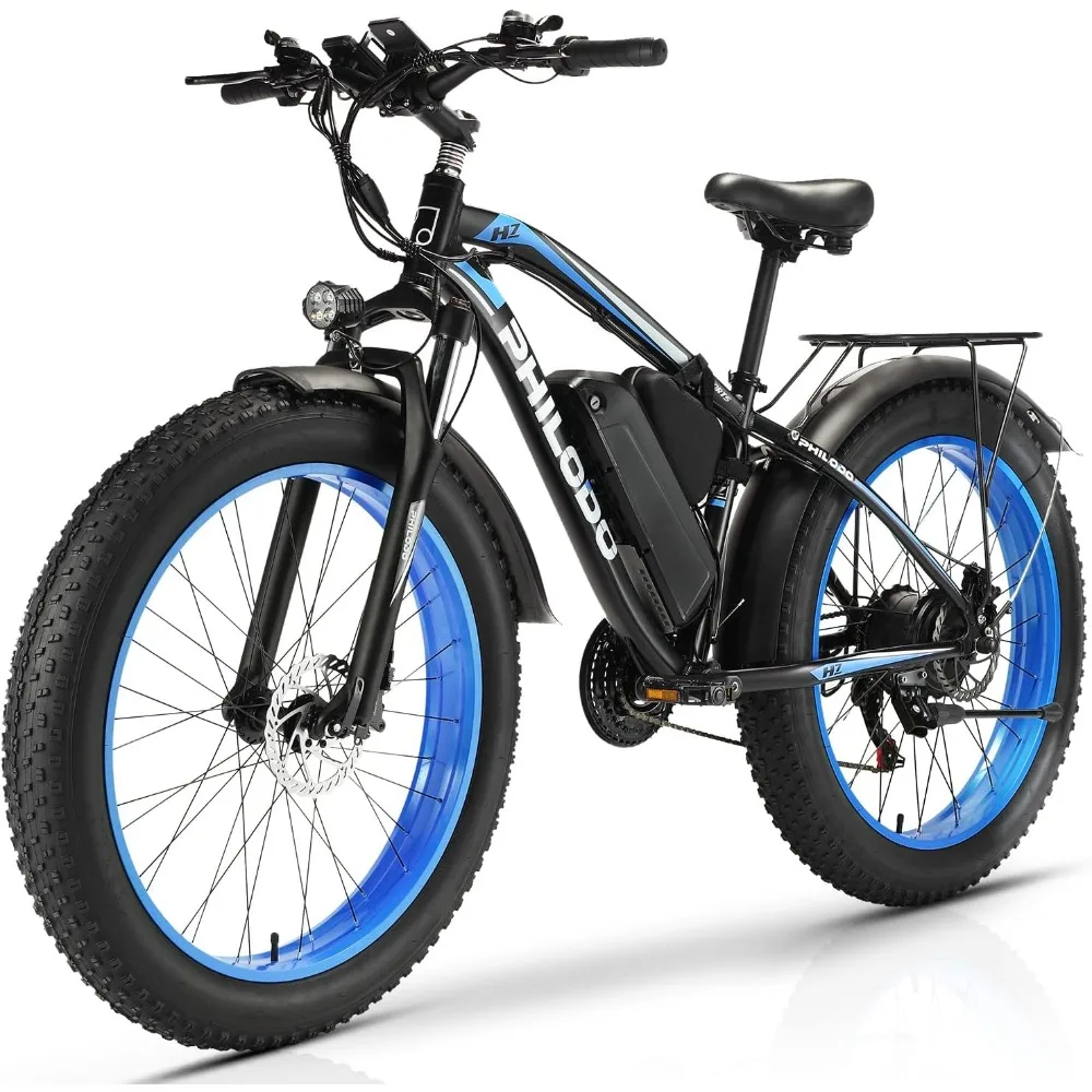 

Fat Tire Ebike 26" Electric Bike 1000W Electric Mountain Bike 48V/17.5Ah Removable Battery 31MPH Electric Bicycles 21-Speed