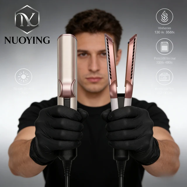 Nuoying 2026 Nouvel Outil Professionnel 2-en-1 pour Coiffure : Sèche-cheveux Lisseur à Ions Négatifs pour Cheveux Humides ou Secs (UE) 1