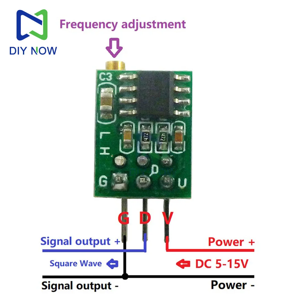 Generatore di segnale regolabile da 0,8 Hz-60 Hz Generatore di onde quadrate Generatore di segnale a frequenza regolabile del modulo - immagine 2