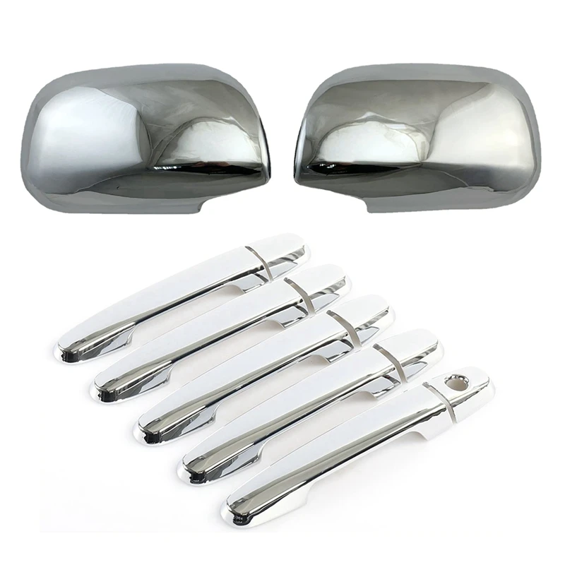 

ABS Chrome Side Wing Mirror Door Handle Cover For Toyota RAV4 2009-2012 Trim Rear View Molding