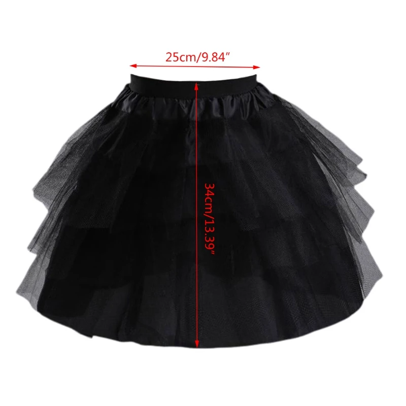 Petticoat Skirt Petticoat Underskirt Lolita Petticoat Tulle Tutu Skirt Cosplay Maid Wear Lolita Pettiskirt Short no Hoops Petticoat Girls Ballet Mesh Y