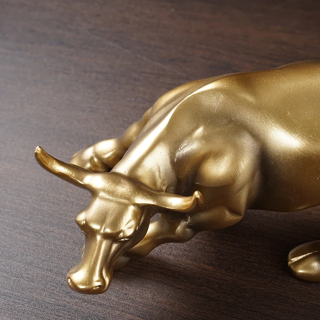 Km THEUINS-Sculpture de taureau de Wall Street en résine, Collection de modèles, Artisanat, Ornements de décoration de richesse, OX Animal, Articles de décoration d'art moderne 5
