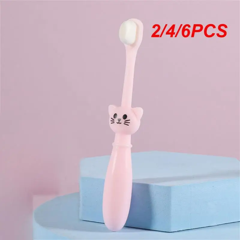 

2/4/6PCS Baby Tooth Brushing Artifact Silicone Bristles Baby Toothbrush Cute Cute Cat Toothbrush Kid Care Toothbrush