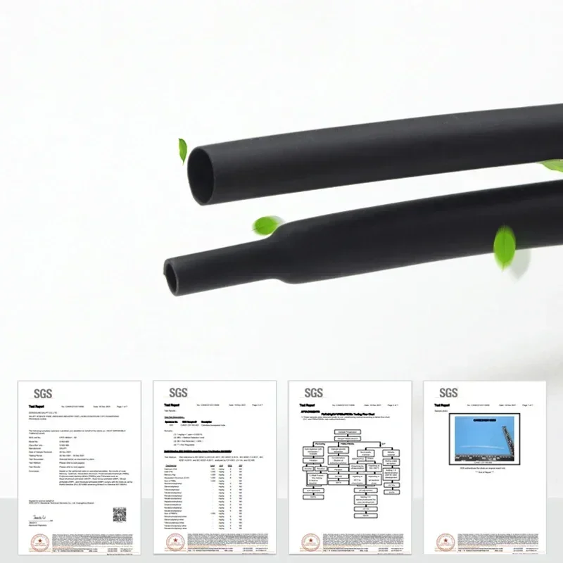 Heat Shrink Tube 1/2/3/5m 2:1 Black Diameter 0.6~210mm Insulated Polyolefin Thermal Tubing DIY Wire Repair Cable Protecctor