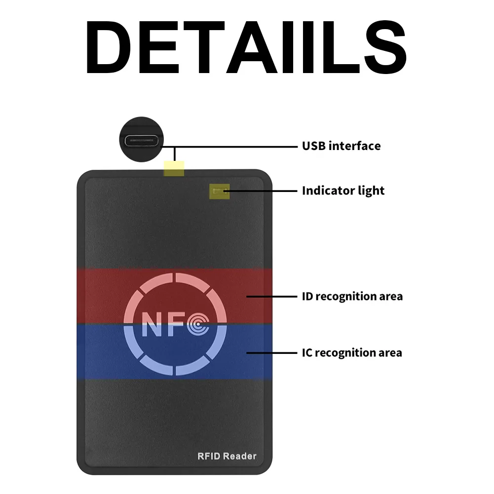 RFID 리더기 13.56MHz 암호화 카드 디코더 스마트 액세스 제어 카드 복사기 13.56MHz/125KHz/250KHz NFC 태그 복제기