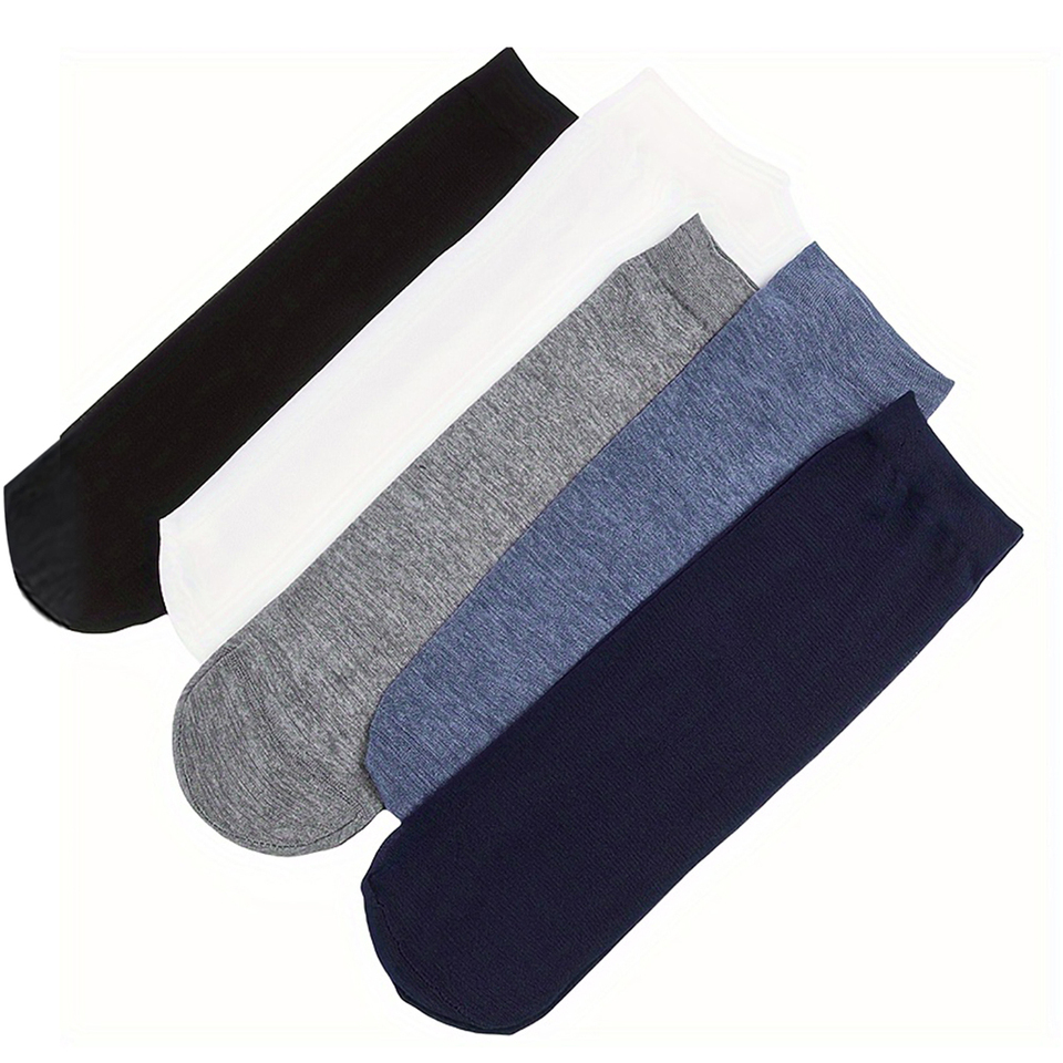 10 Pairs Solid Color Pattern Men Women Unisex Couples Sports Socks Mid-Calf Socks Spring Summer Holiday Gifts