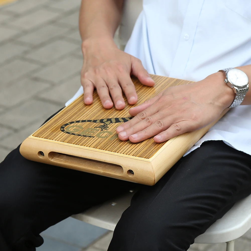 Cajon Drum with Embedded Guitar Strings for Unique Sound Experience Portable Travel Cajon with Carry Bag for Musicians