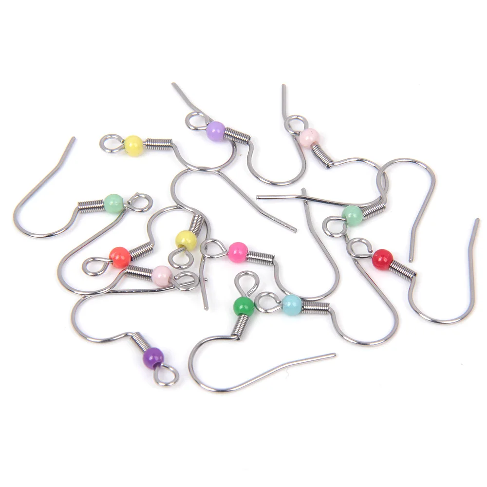 50PCS Stainless Steel Earrings Hook Ear Wire Findings DIY Jewelry For
