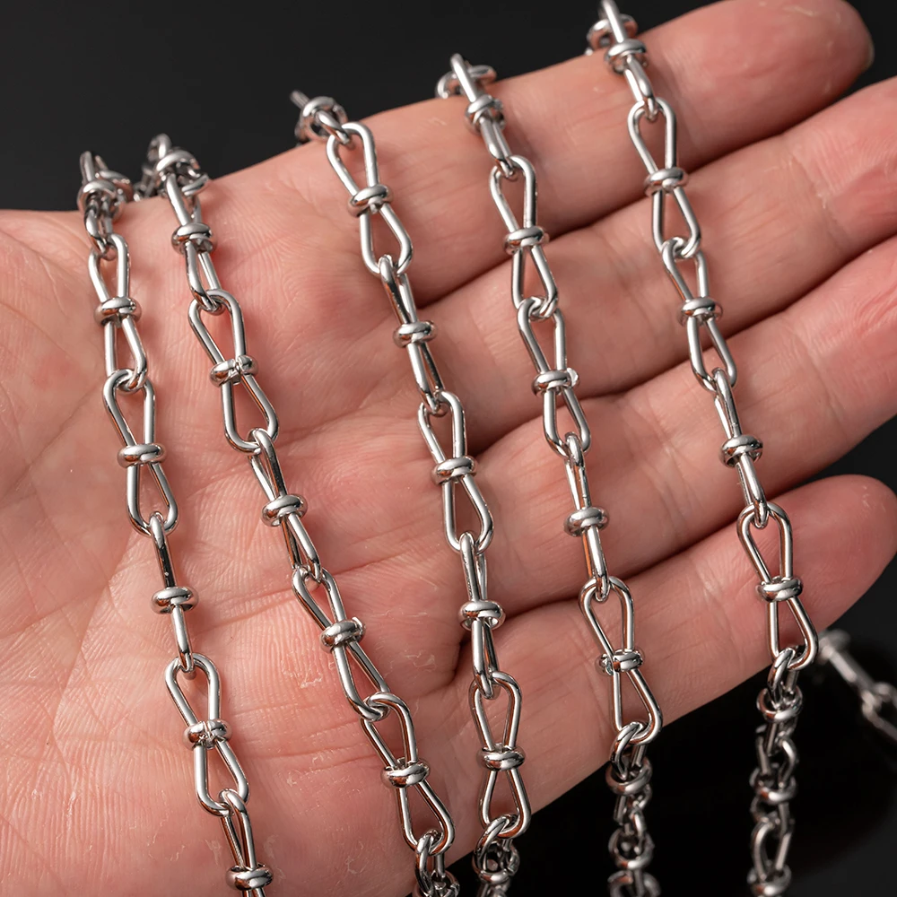 1 Meter Edelstahlkabel Hip-Hop-Ketten für DIY handgefertigte Halsketten, Armbänder, Schmuckherstellung, Zubehör, Material – Detail 5