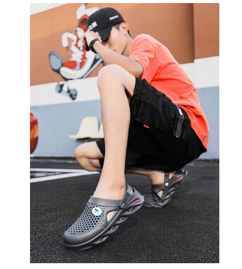 2025 Herren Mode Strandsandalen Dicke Sohle Pantoffeln Einfarbig Outdoor Wasserdicht Rutschfeste Sandalen Lässige Flip-Flops für Männer – Detail 10