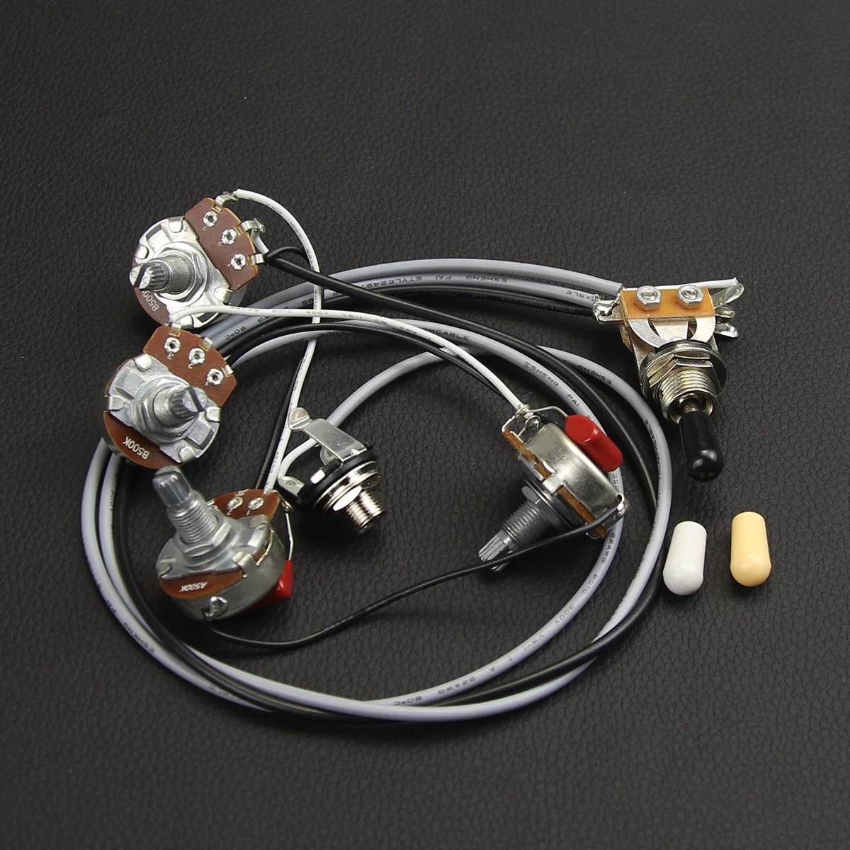 FLEORPrewiredGuitarWiringHarnessKit2V2TPotJack3WaySwitchfor