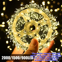 Outdoor Remote Control Copper Wire Lights Christmas Tree Light String Starry Sky Flower Wreath Decorative Lights - Image 2