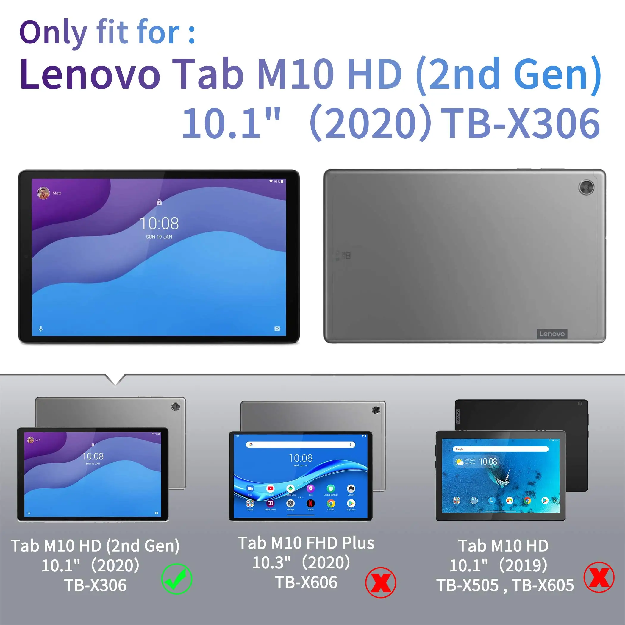 Capa de Couro pu para Lenovo Tab 360 Rotating Stand Case M10 hd 10.1 2ª Geração Tb-x306x X306f M10 3ª Geração Tb328fu Tb328xu - Imagem 3