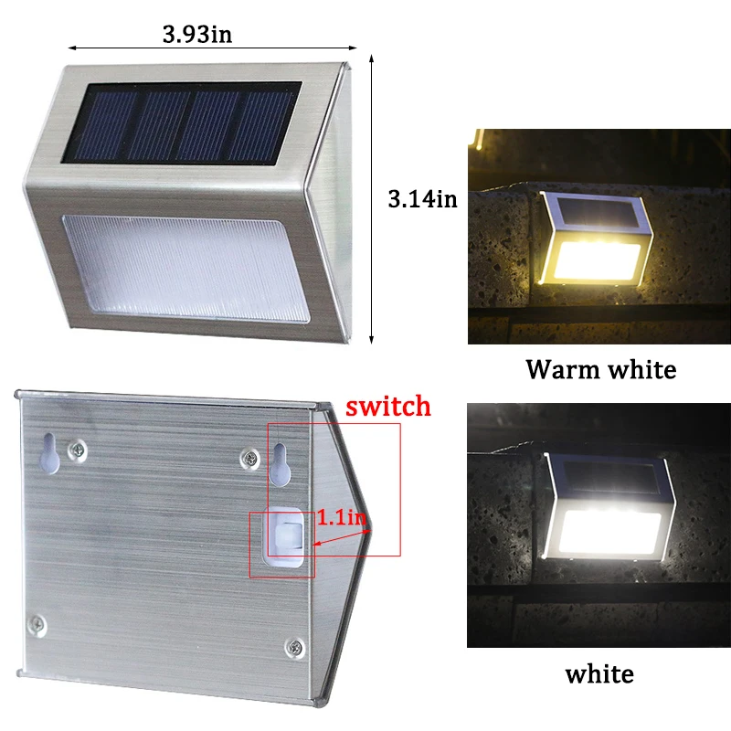 solar wall lights Smart Outdoor Solar LED Wall Lights 3LEDs Waterproof Garden Deck Lights Decor for Patio Yard Fence Lamp Stairs Balcony solar lights outdoor