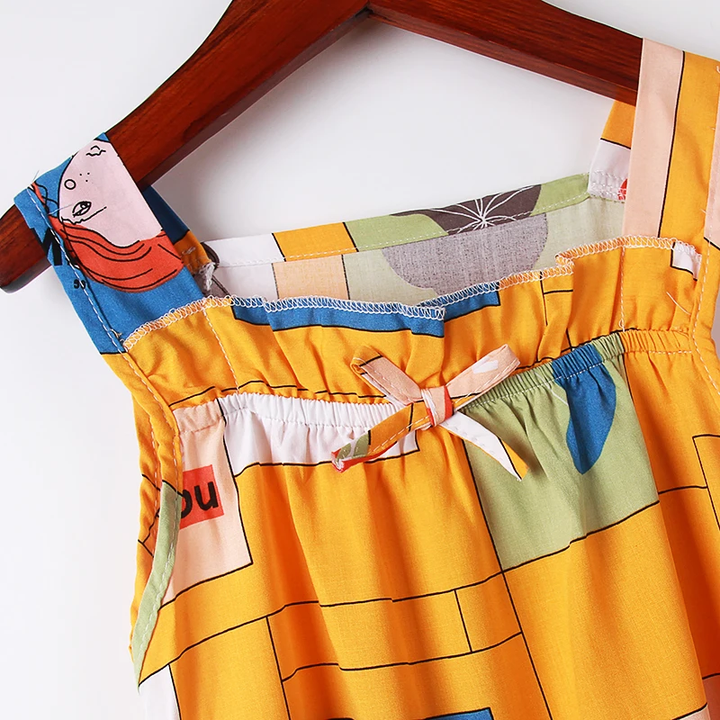 New girls dresses 2 6 8 10 years children Slip dresses fashion cute Multicolor kids sleeveless for girls