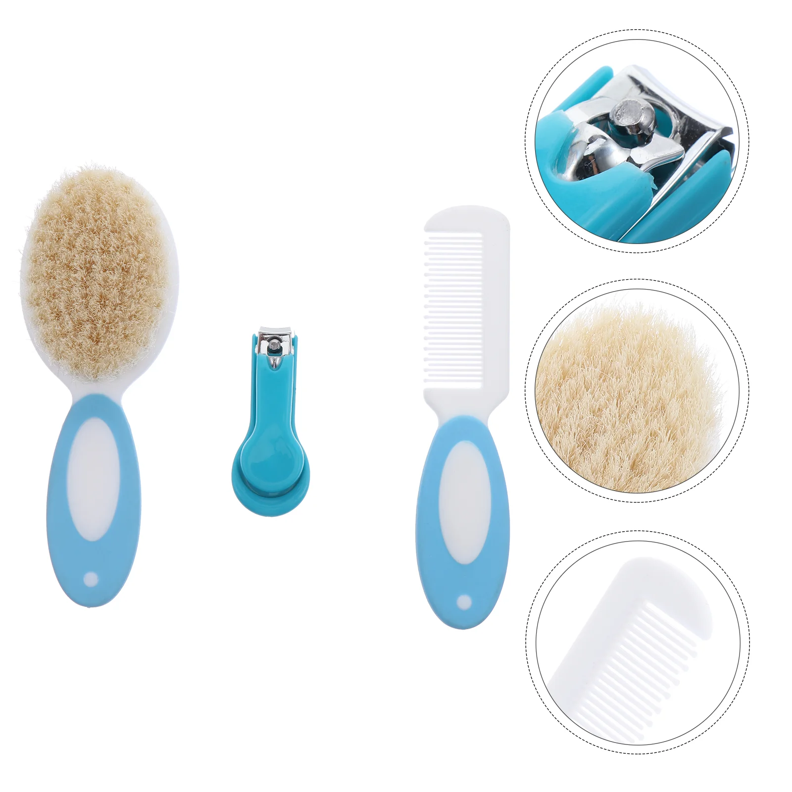 

3 Pcs Infant Grooming Kit Newborn Wool Brush for Baby Home Bristle Hair