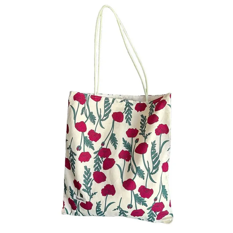 

Girl's Handbag Shoulder Bag Underarm Tote Versatile for Casual Commuting New Floral Canvas, Student High-capacity Vacation