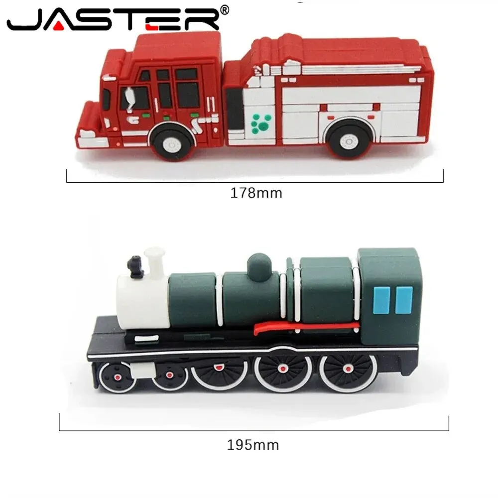 Transportation Vehicles USB Flash Drive 64GB Fire Engine Train Pen Drive 32GB Aircraft Creative Gift U Disk 16GB Storage Devices Usb Flash Drive Flash Drive