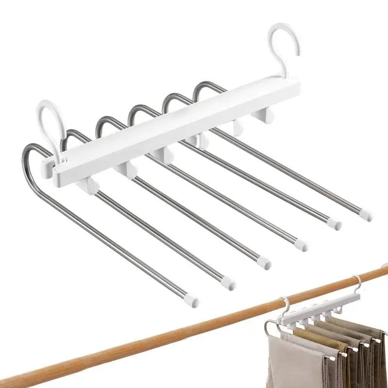

Trouser Hangers Clothes Connector Jeans Hanger Non-Slip Space Saving Wardrobe Storage Organizer For Garderobe Closet Bedroom