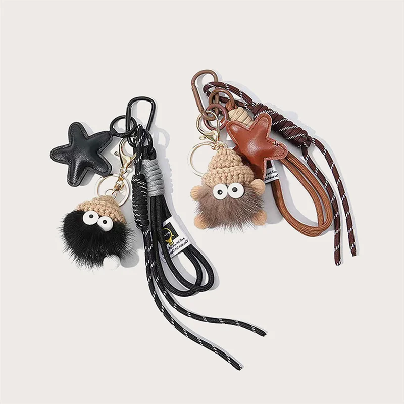Pendentif de sac pour femmes, petite boule de charbon, pendentif de décoration pour filles, mignon, mode, drôle, Simple, accessoire porte-clés