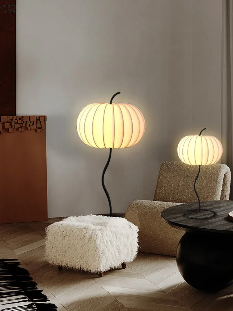 Japanese Design Wabi sabi Silk Pumpkin Floor Lamp Atmosphere Decorative