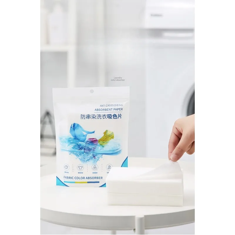 Laundry Detergent Tablet Sheet 50PCS Washing Wipe Washing Machine Tide Color Catcher Grabber Sheet Bubble Cloth Anti Dyed Home laundry color catcher sheets