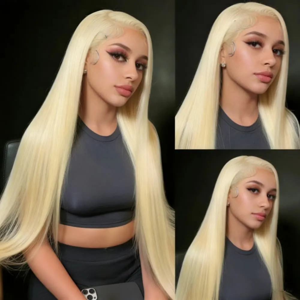 613 Blonde Straight Wig Lace Front Wigs Human Hair for Women with Baby Hair 200 Density Wigs 13x4 Hd Lace Front Wigs Human Hair 4