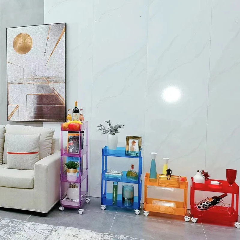 Mobile Utility Trolley Cart Shelf Rolling Grocery Light Weight Garden Rolling Trolleys Tall Portable Mueble Cocina Home Kitchen