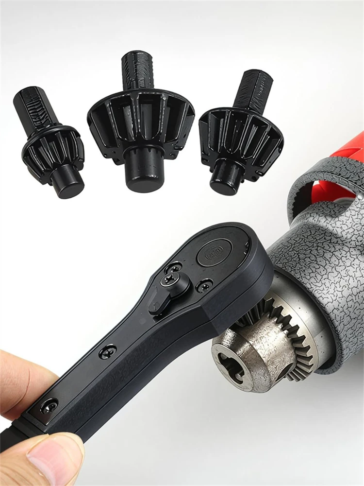 2-In-1 Drill Chuck Ratchet Spanner Reusable Chuck Key Replacement Chuck Key Wrench for Electric Drills Power Tools