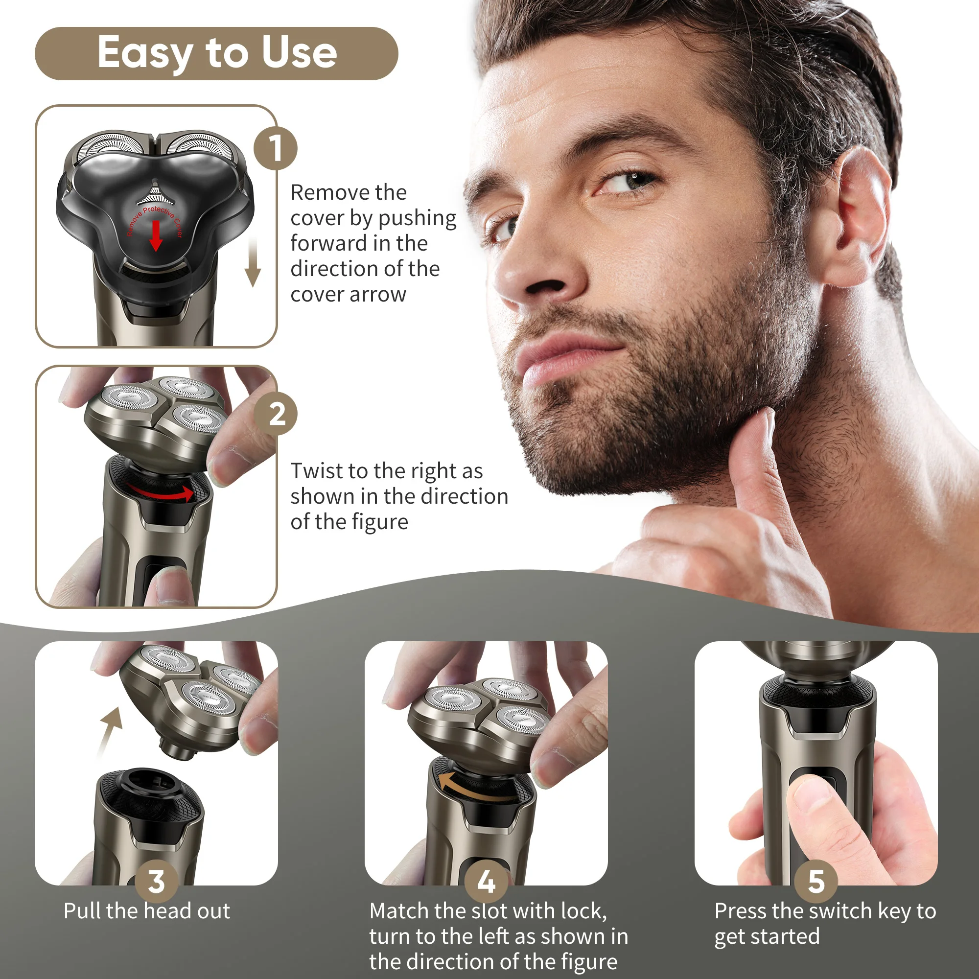 Sejoy Electric Hair Clipper for Men  5 in 1 Electric Nose Hair Trimmer Professional Cutting Machine Rechargalbe 4