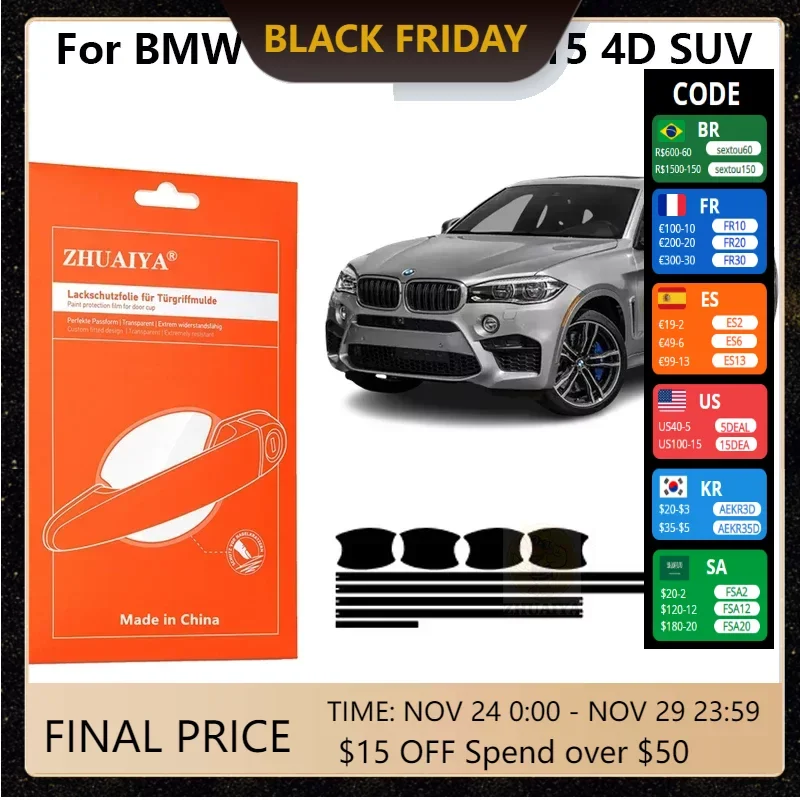 

Защитная пленка ZHUAIYA для красок дверной ручки, ТПУ PPF для BMW X6 M 2019-2015 4D SUV, автомобильные аксессуары