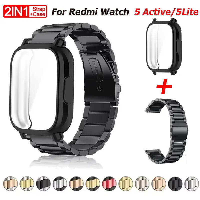 Luxury Stainless Steel Strap and TPU Case