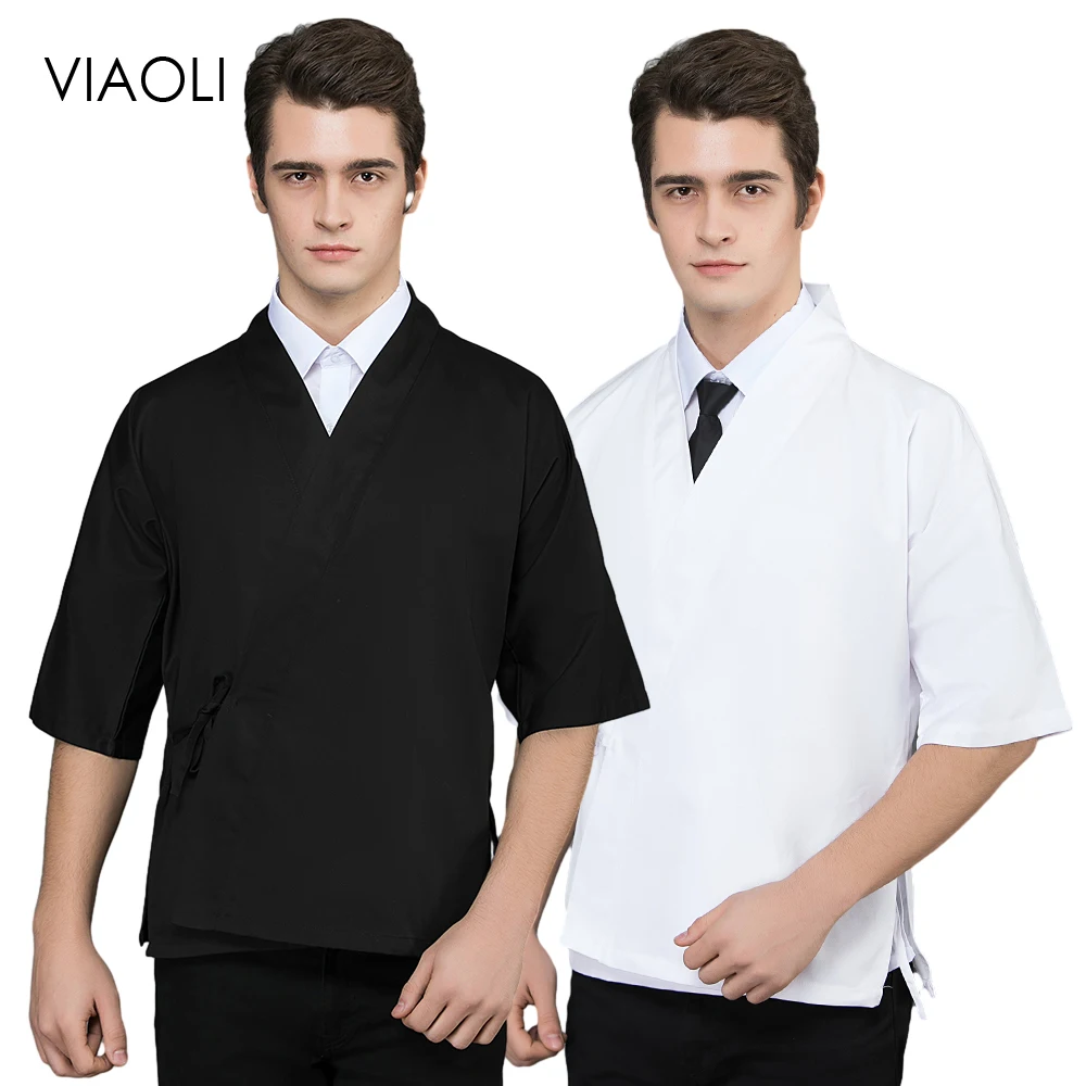 

Food Service Japanese Chef Uniform New Short Sleeved Men's Summer Breathable Restaurant Kitchen Clothing Dining Hall Chef Cloths