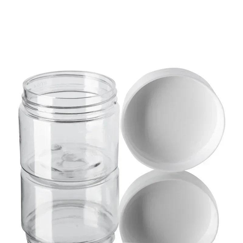 20pcs 30/50/60/80/100/150ml Plastic Empty Jars With White Lids Canister Face Cream Container Food Travel Bottle Home Supplies