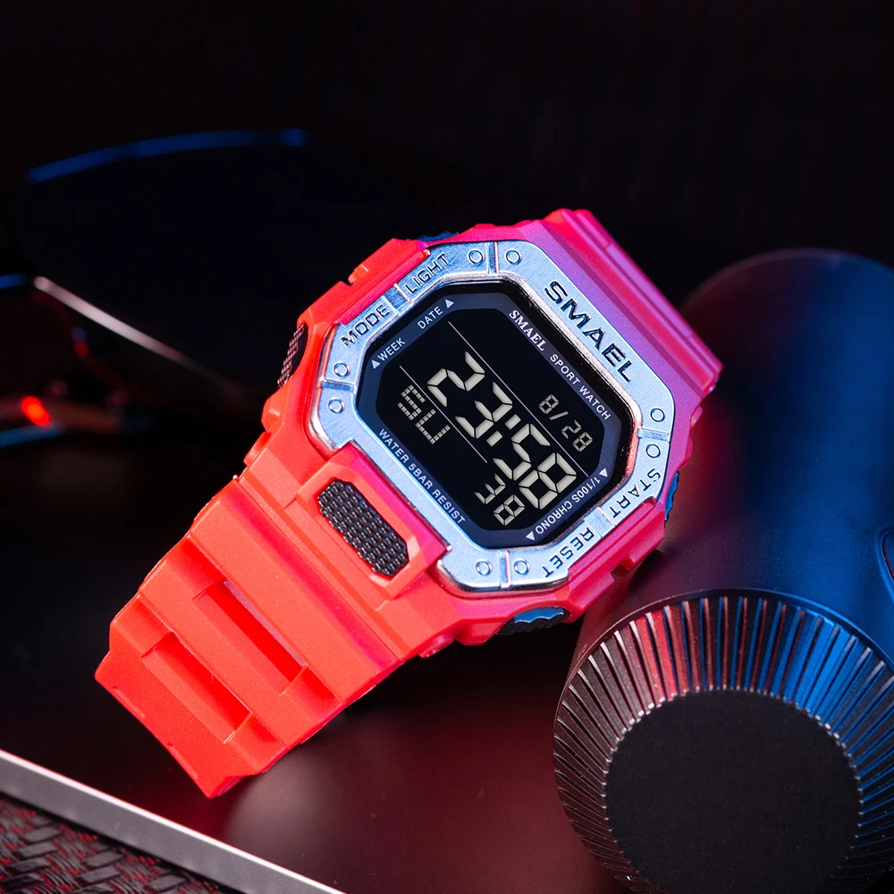 SMAEL 8059 Leisure Sports Student Couple Watch Men's Cool 50m Waterproof Night Light Outdoor Electronic Watch 5