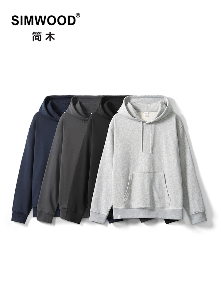 SIMWOOD 2025 Spring New 340gsm Fabric Hoodies Men High Quality Oversized Sweatshirts