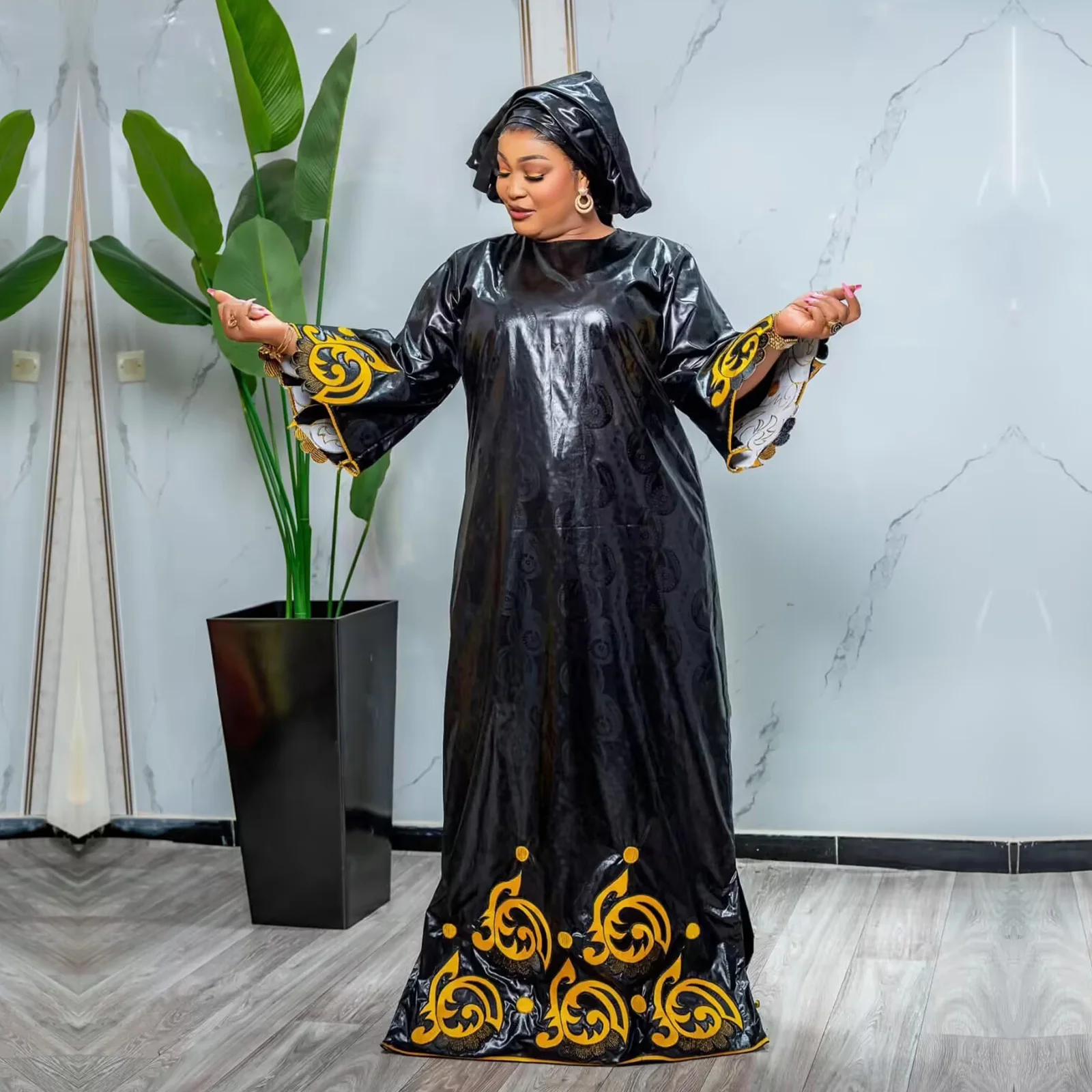 African Dresses For Women Luxury Boubou Material Rich Embroidery Design