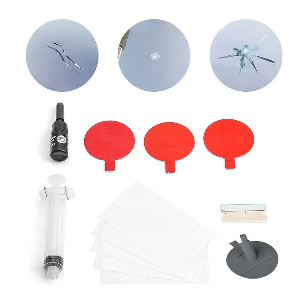 Window Glass Scratch Repair Kit Windshield Cracked Repair Set Windscreen Window Repair Set Car Repair Care Tools 6