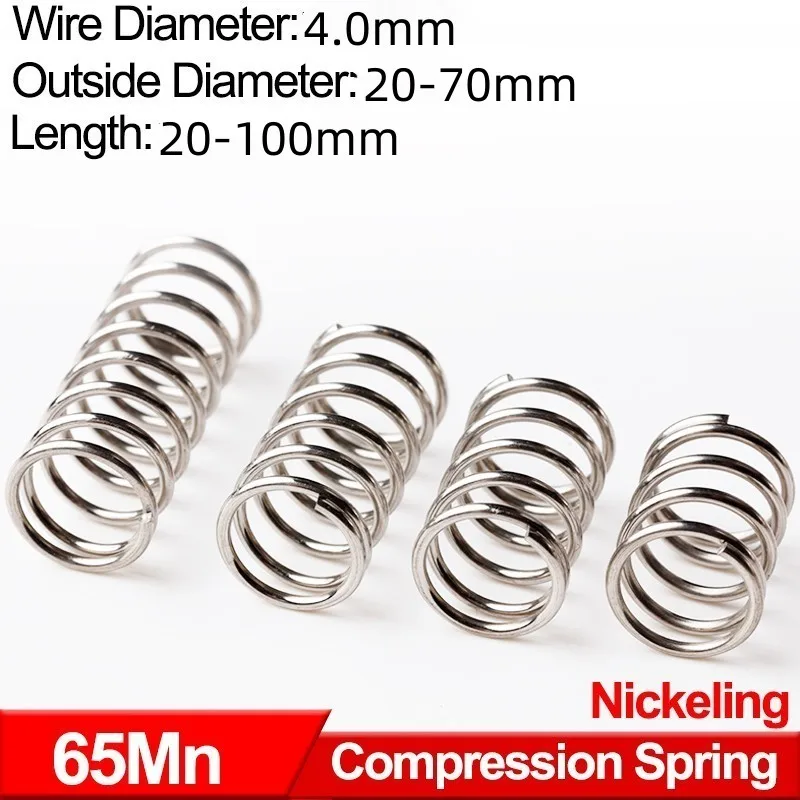 

Shock Absorbing Pressure Return Compression Cylindrical Helical Coil Backspring Compressed Spring 65Mn Steel WD 4.0mm Custom