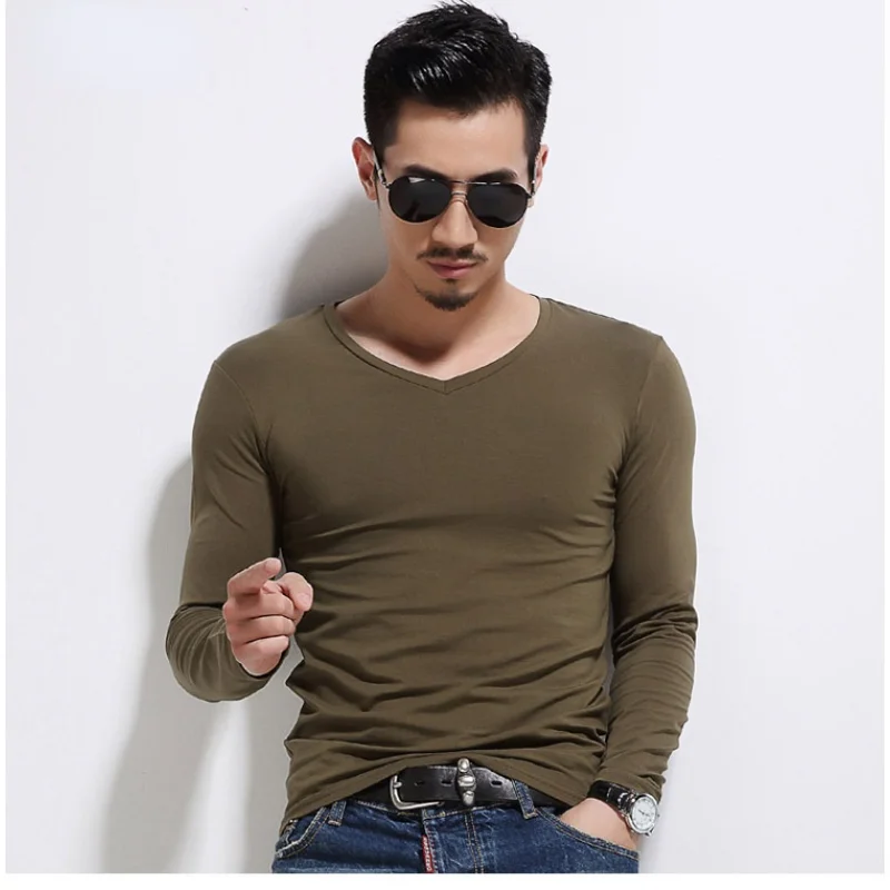 

MRMT 2024 Brand New Men's plus size T-shirt Men's Youth Stretch Slim Bottoming Shirt Long Sleeve Man T-shirt For Male Tops