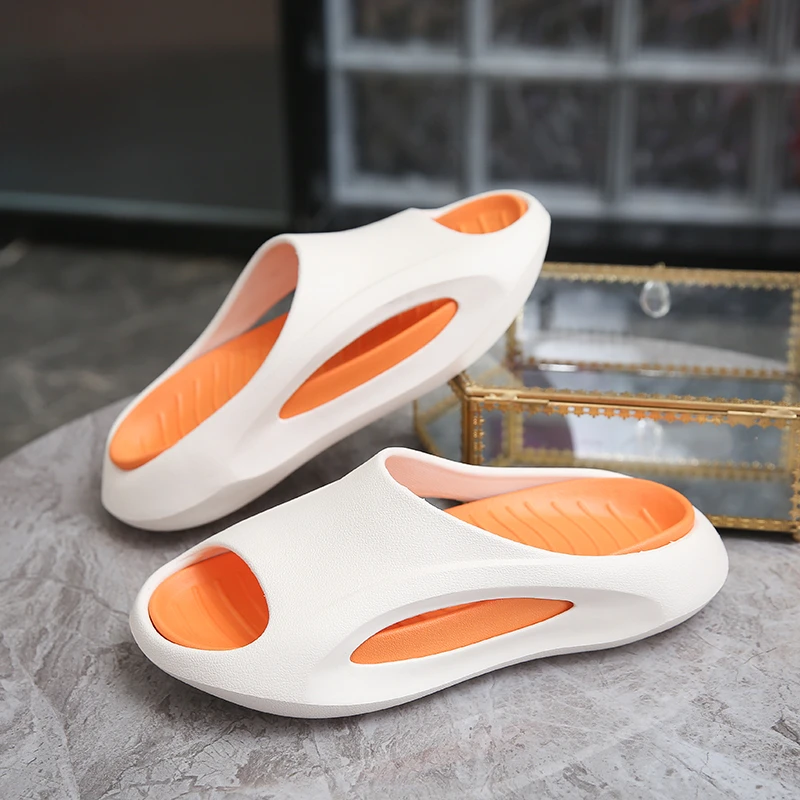 

Men Thick Sole Slippers Patchwork Color Summer Sneaker Slippers Women Men Platform Slides Eva Unisex Sports Sandals Beach Shoes