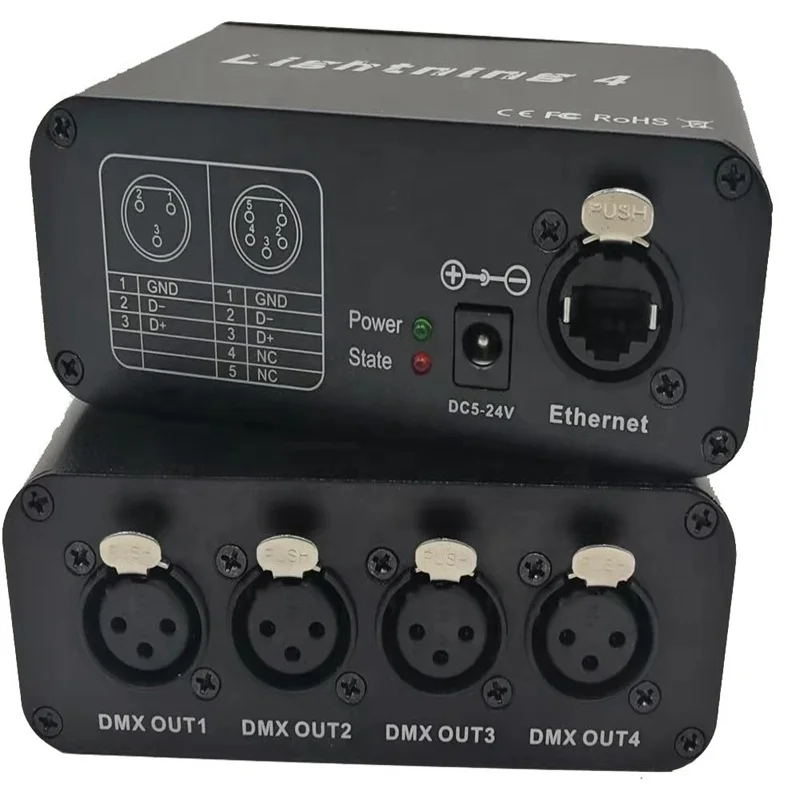 1pcs lot dm9102af dm9102 qfp128 ethernet controller Wholesales Supply 512 Channels Standard DMX LED Dimmer Manual Switch Ethernet Artnet DMX 4 Universe LED Controller