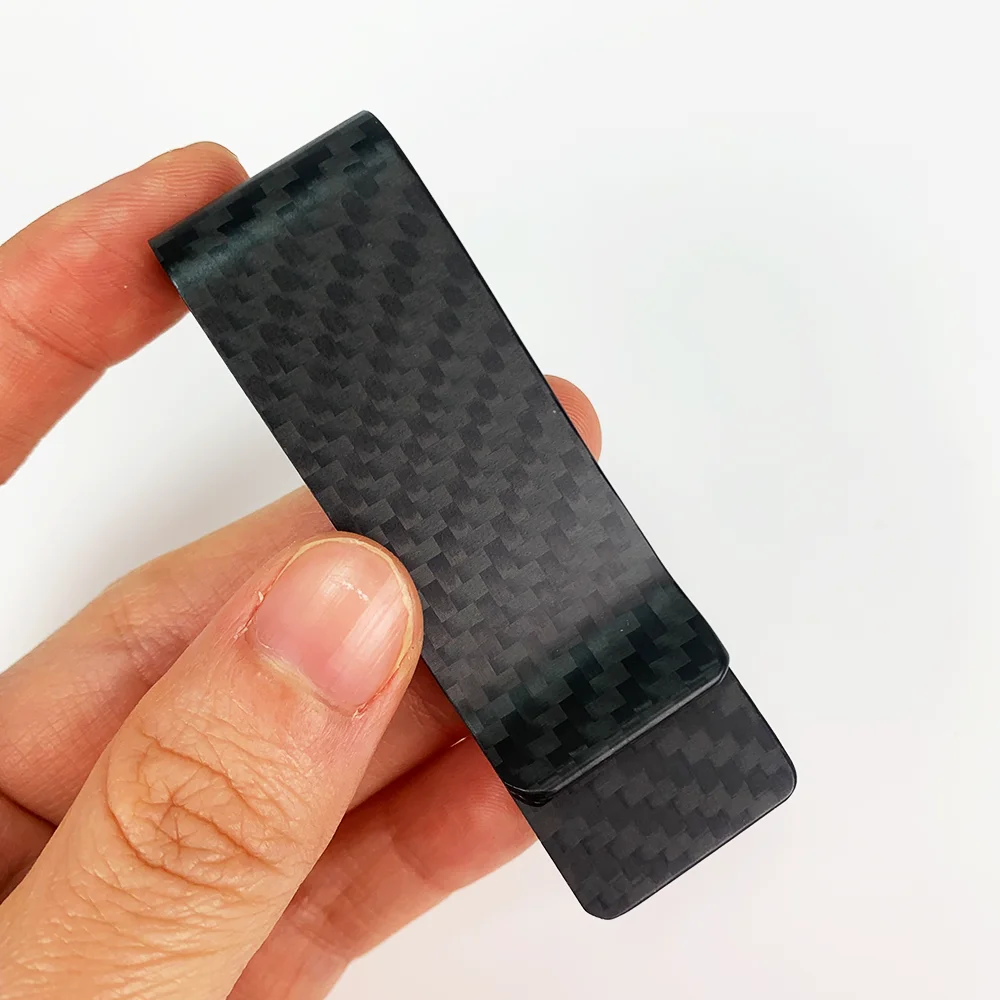 22mm Real Twill Carbon Fiber Front Pocket Wallet Money Bill Clip For Men Women