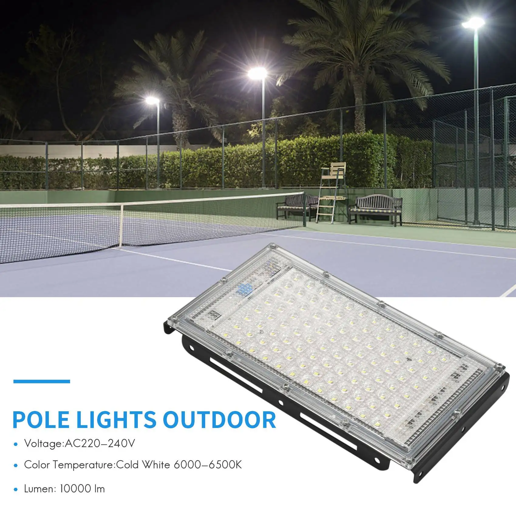 ABRW-100W LED 가로등 AC 220V-240V 야외 투광등 스포트라이트 IP65 방수 벽등 정원 도로 가로등