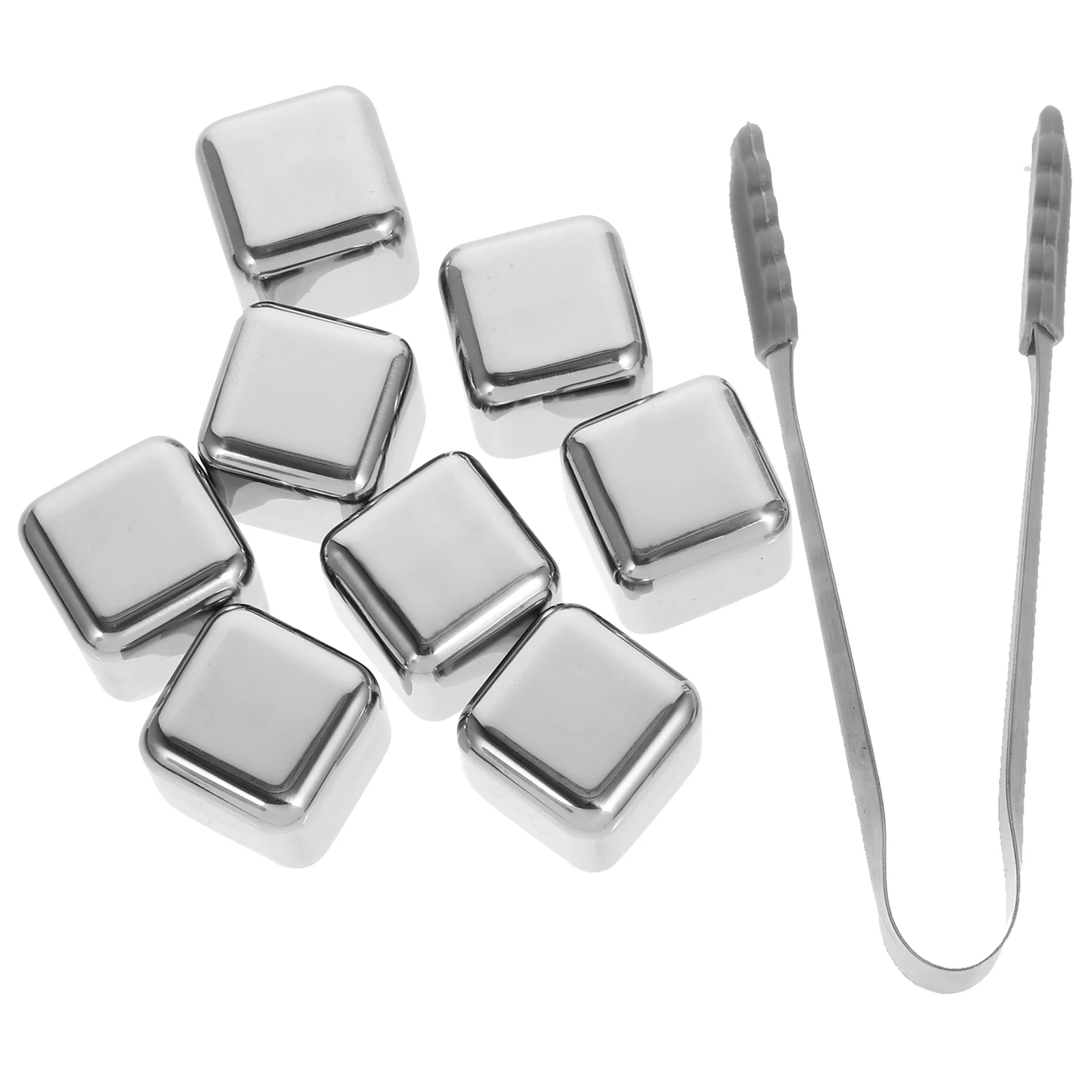 

Stainless Steel Ice Pellets Cube Whiskey Stones Clip Drinks Reusable Practical Cubes