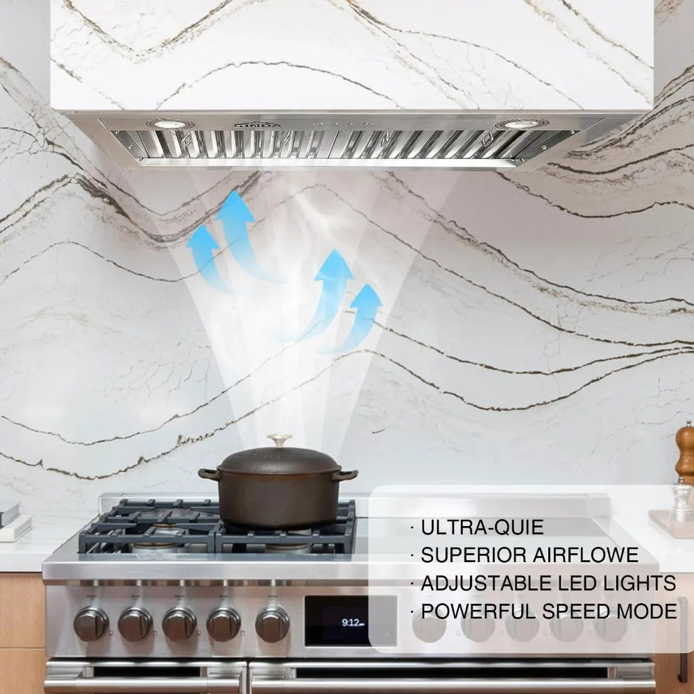 48 inch Built-in/Insert Range Hood 1150 CFM, Stainless Steel Under Cabinet Range Hood Kitchen Vent Hood with Liner 2