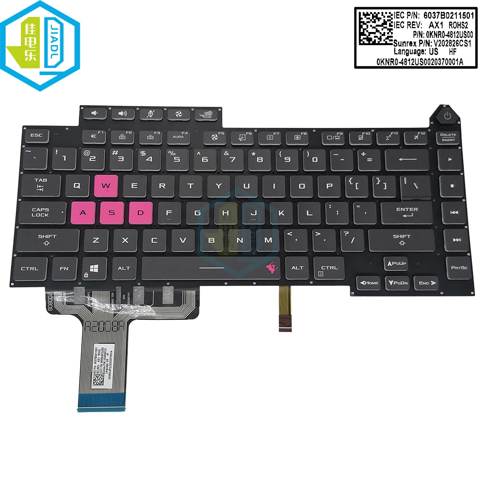 Teclado Retroiluminado Rgb Inglês para Asus Rog Strix G15 G513 G513qy G513qm G513q Gl543 Gaming Laptop Teclados de Retroiluminação Coloridos