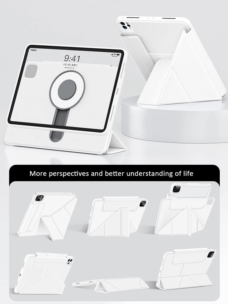 Destacável Tampa Traseira Magnética 360 ° Rotating Cover 10.2 Ipad 9th 8th 7th Geração Ipad Air 10.9 10th Gen Pro 11 m4
