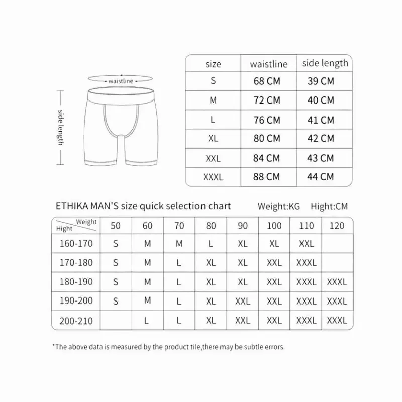 Description Picture 2 of itemETHIKA Men's Underwear Solid Color 100% Cotton Breathable Underware Casual Men Boxer Briefs Shorts Sweatpants Black Plus Size