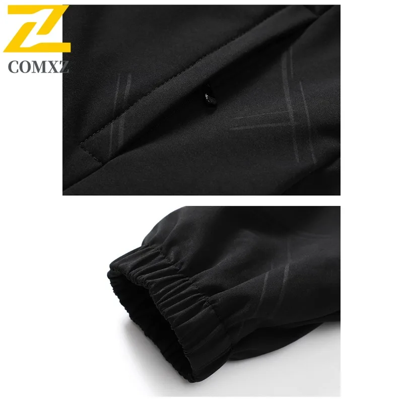 EiAO 3-Stripe Windbreaker Men's Reversible Hooded Jacket Waterproof Windproof Outdoor Coat for Hiking Camping Fishing Autumn